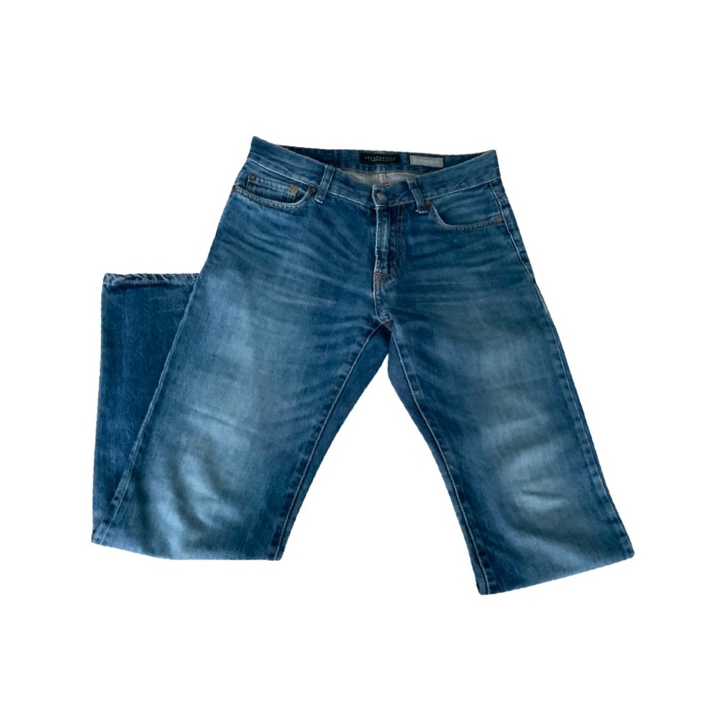 Aeropostale Dark Wash Blue Straight Leg Jeans Size: 28